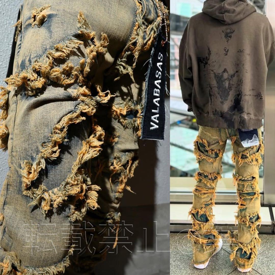 専用】valabasas ハードクラッシュフリンジフレアデニム 新品29 - メルカリ