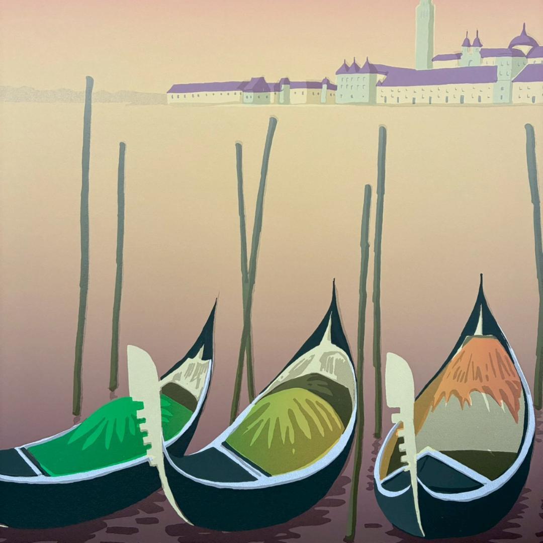 北吉晃「Voyage～」シルクスクリーン 直筆サイン入り お洒落な額装