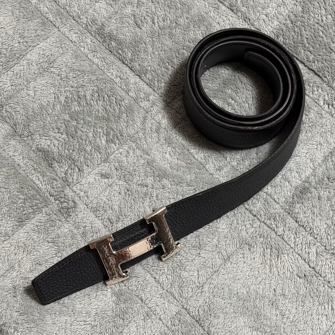 2020年 Y刻印 定価18万 エルメス メンズ 黒 ベルト コンスタンス 32