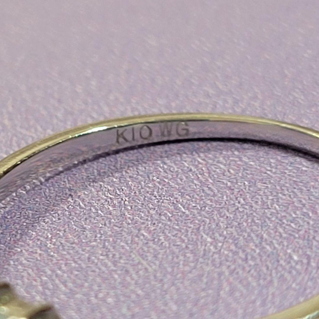 K10ホワイトゴールド オパールマーキスカット アンティーク風ミル打ち