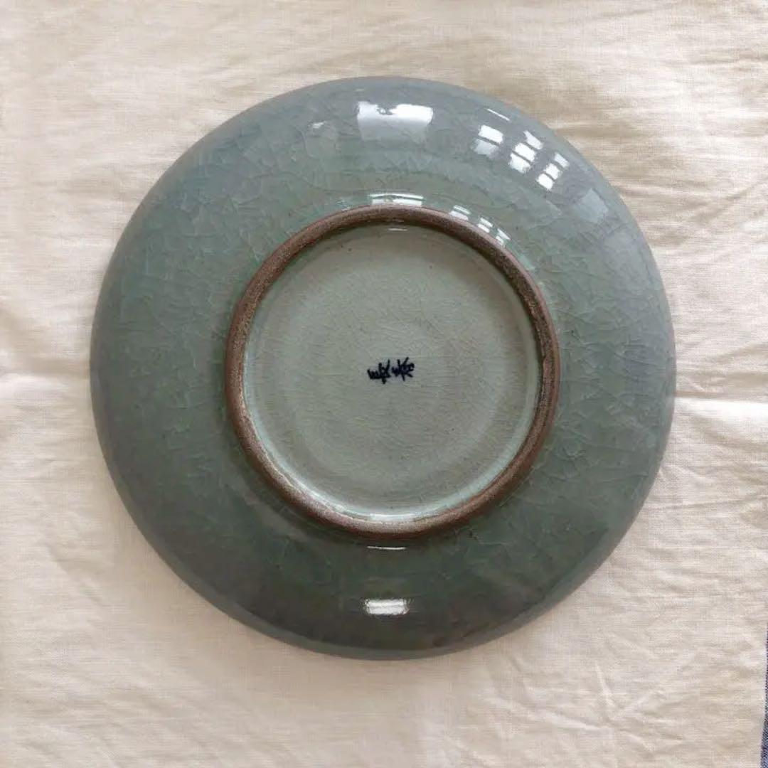 長春青磁窯(伊万里焼)貫入青磁　皿 2枚セット