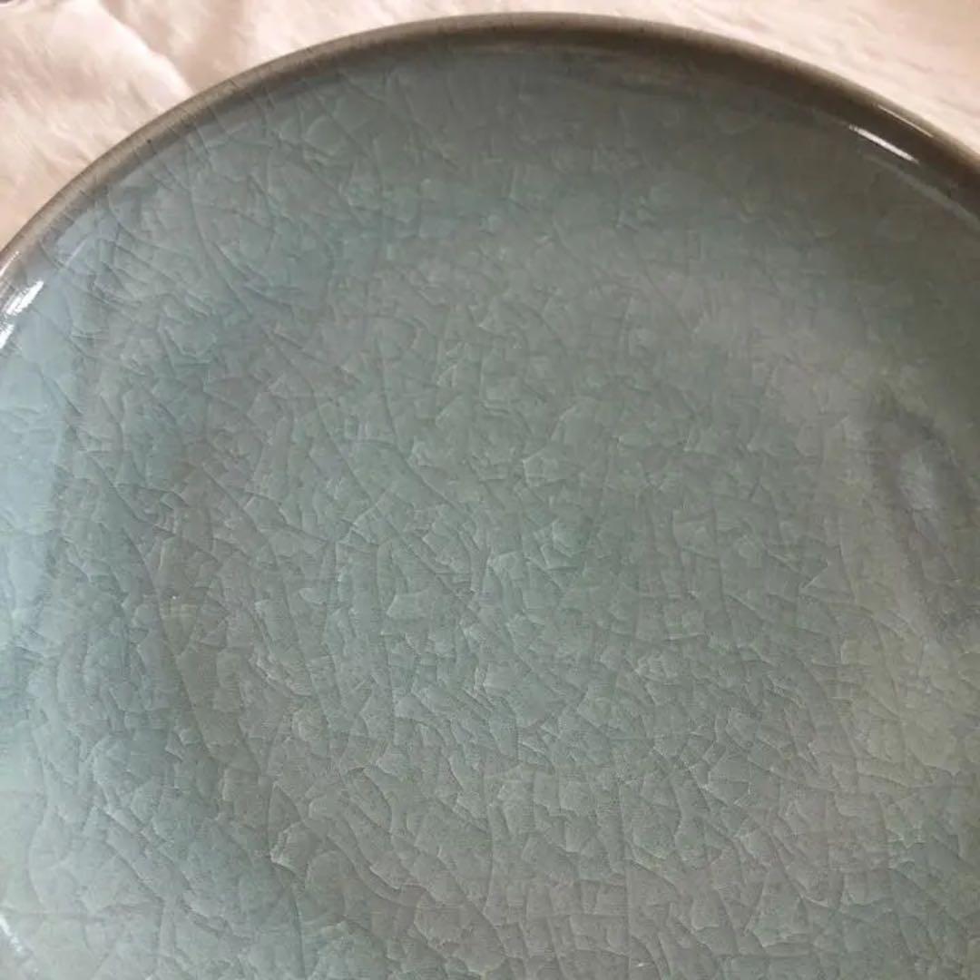 長春青磁窯(伊万里焼)貫入青磁　皿 2枚セット