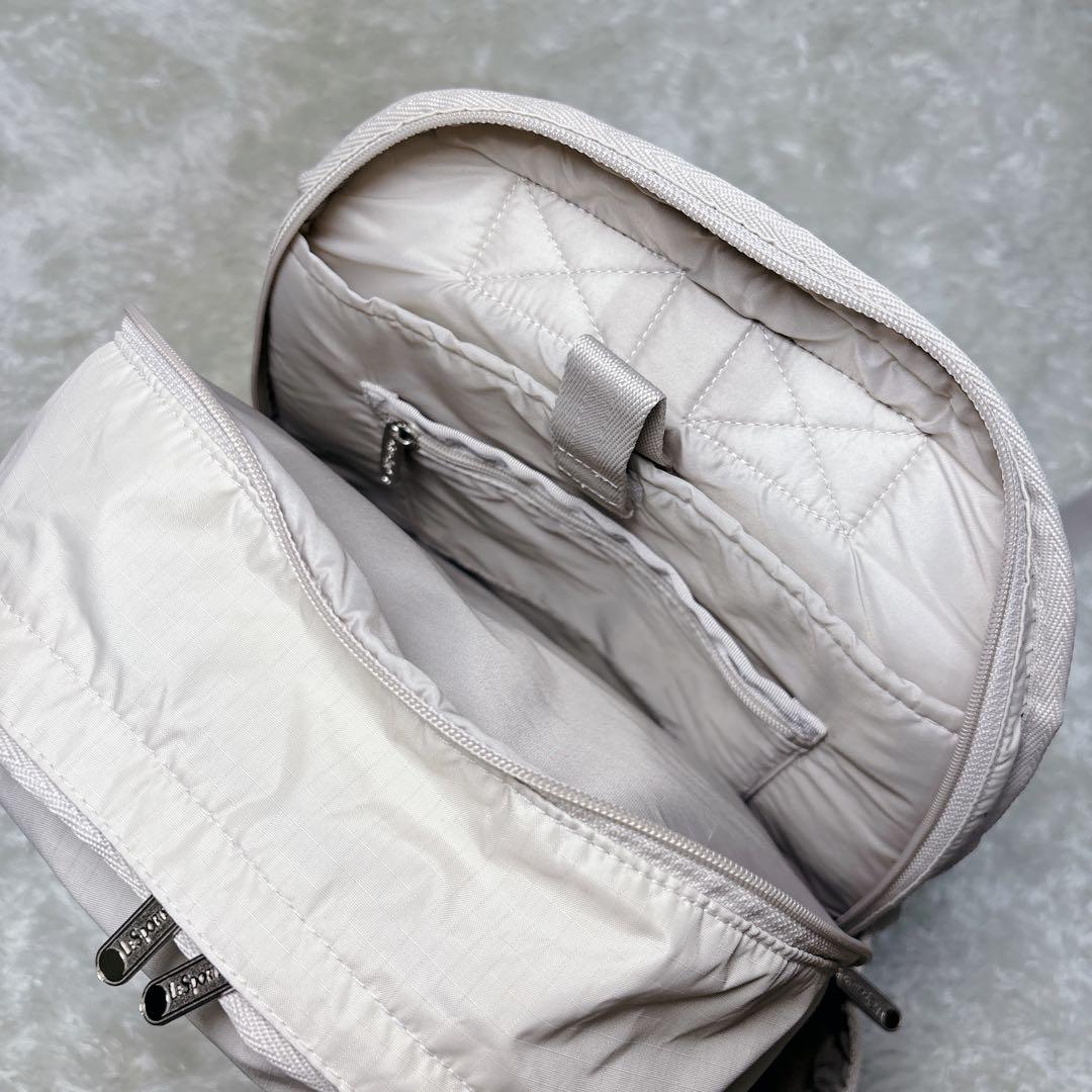 未使用品 LeSportsac リュック バッグパック ナイロン A4対応 白系