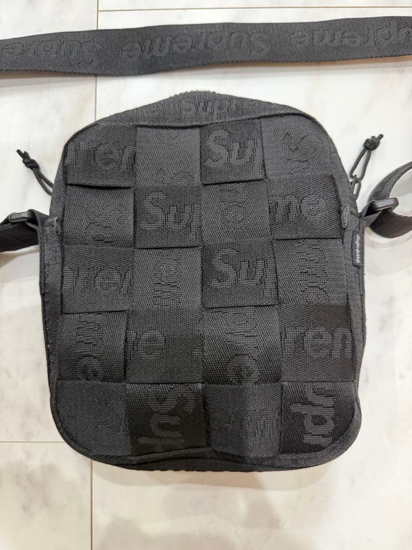 シュプリーム　ウーブンショルダーバック　ブラック　23SS