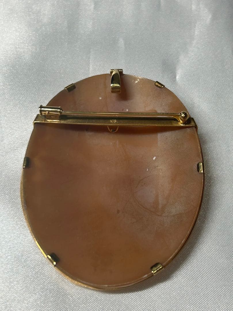 シェルカメオ K18 ブローチ ペンダントトップ