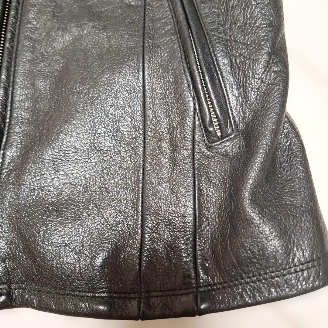 FUGA 　ゴートレザー　 シングルライダース 黒　サイズ46