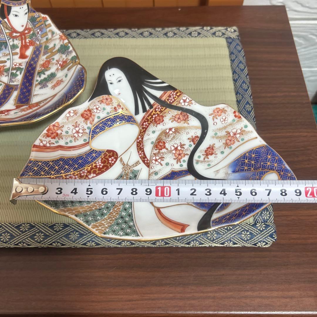 希少 お雛様 有田焼 賞美堂 其泉 きせん 飾皿 絵皿 お姫様 夫婦雛 2枚