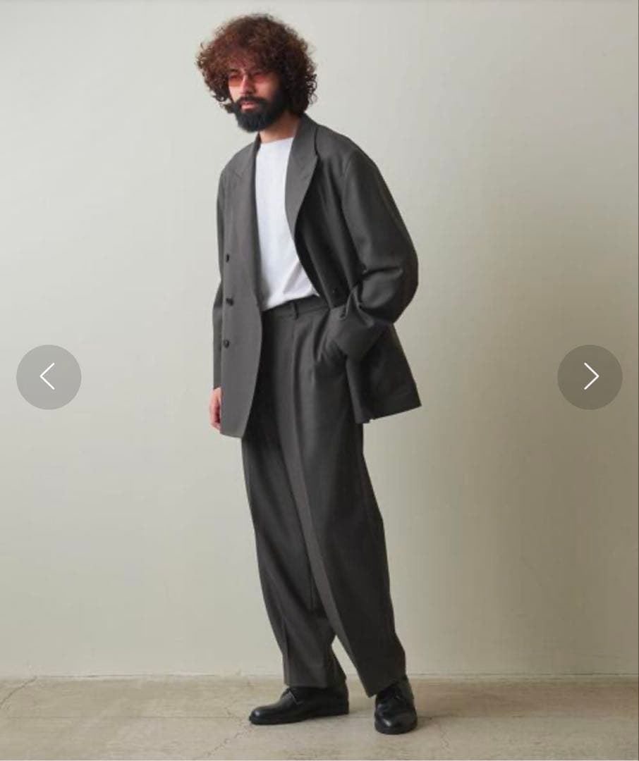 Baja　マットクロス インツープリーツ ドレス トラウザーズ