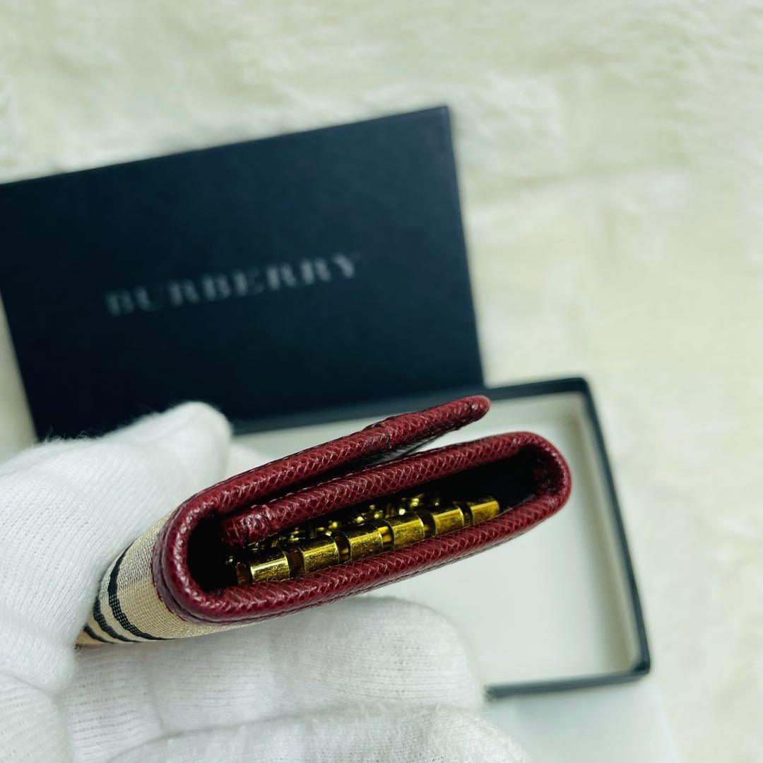 新品未使用品 箱付き　バーバリー ノバチェック 5連キーケース ベージュ