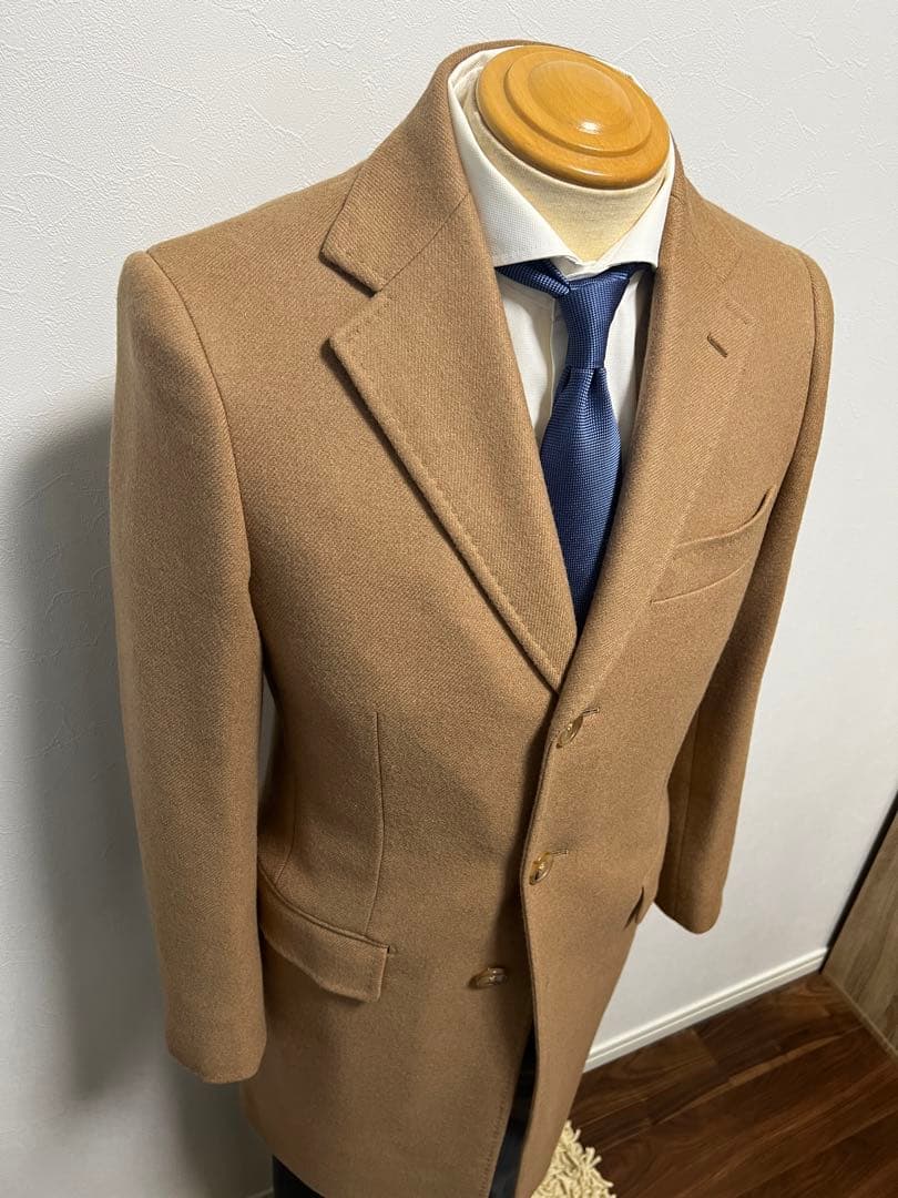 ユナイテッドアローズ チェスターコート 44 高級キャメルヘア100% 極美品♪