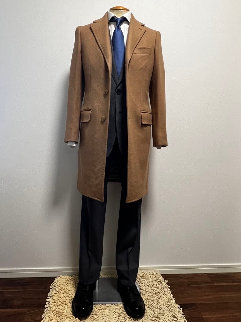 ユナイテッドアローズ チェスターコート 44 高級キャメルヘア100% 極美品♪