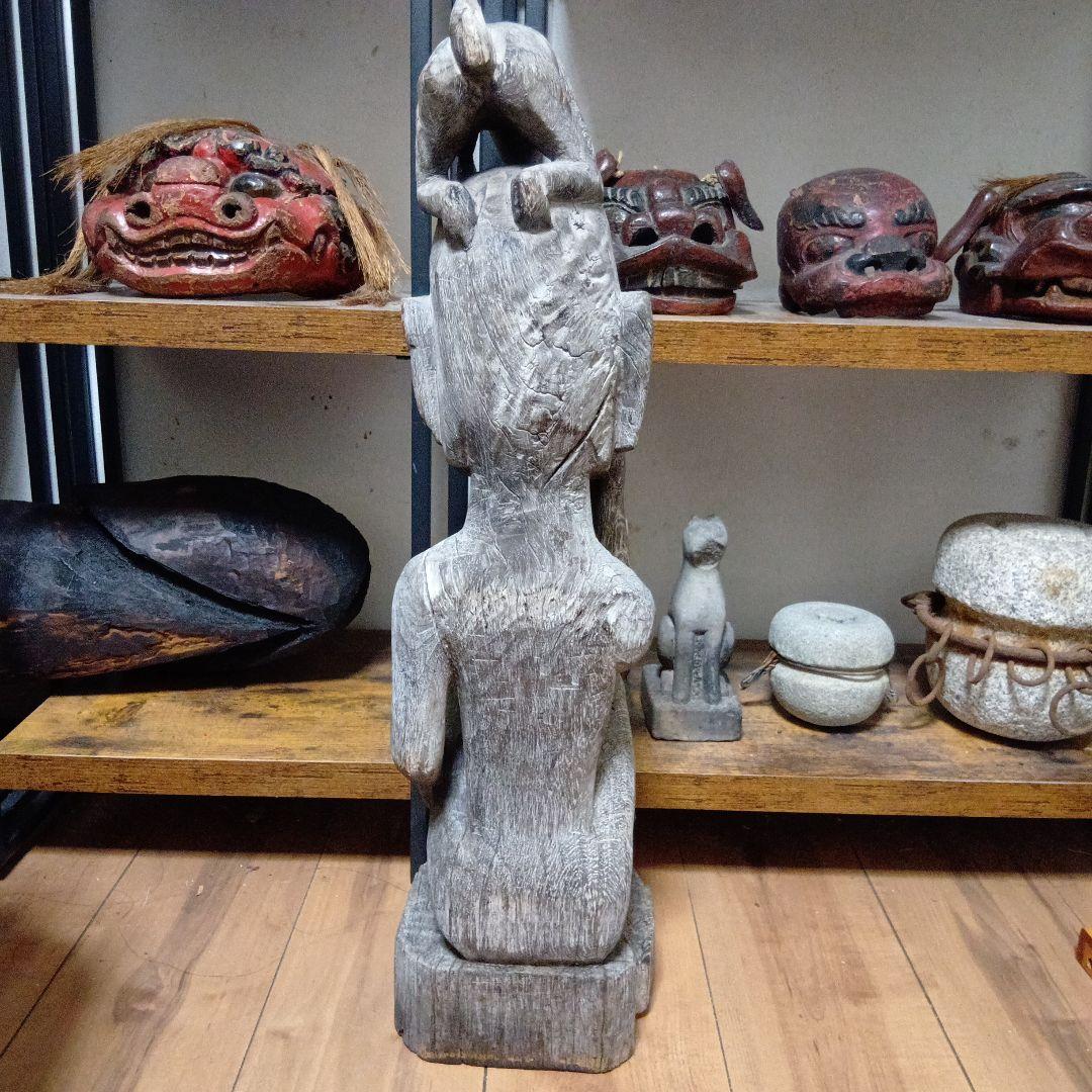 ダヤク族 ハンパトン 守神 神像 木彫 儀式 呪物 プリミティブアート 首狩族