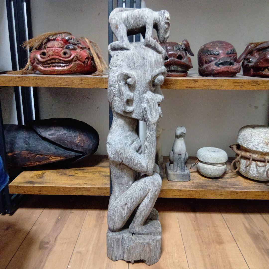 ダヤク族 ハンパトン 守神 神像 木彫 儀式 呪物 プリミティブアート 首狩族