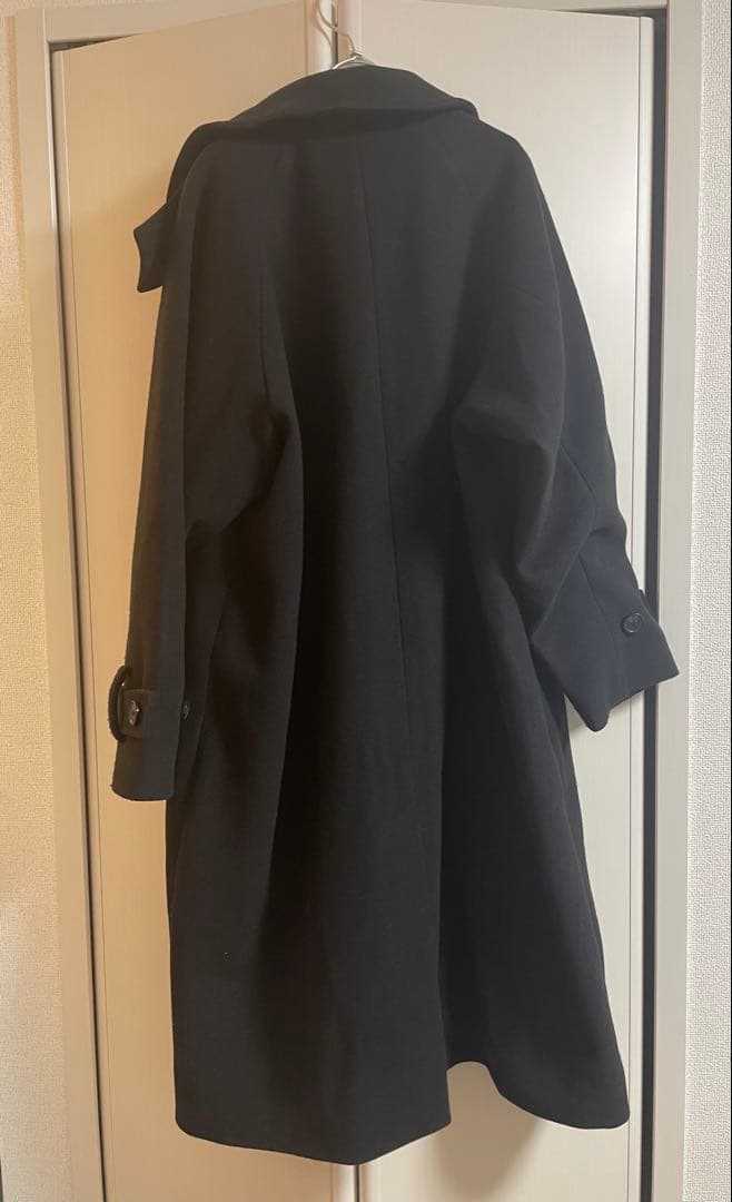 【CLEL】 ウール メルトンステンカラーコート メンズ ブラック