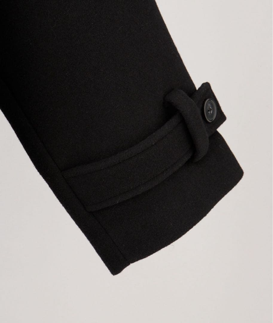 【CLEL】 ウール メルトンステンカラーコート メンズ ブラック