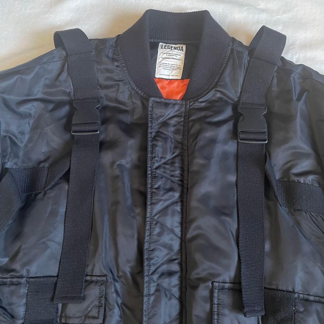 LEGENDA パラシュートストラップ ボンバージャケット MA-1 ブラック