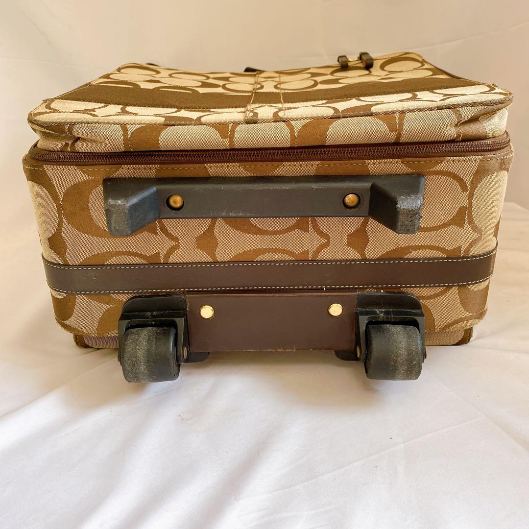 COACH　キャリーケース　スーツケース　2輪　シグネチャー　ブラウン　機内持込