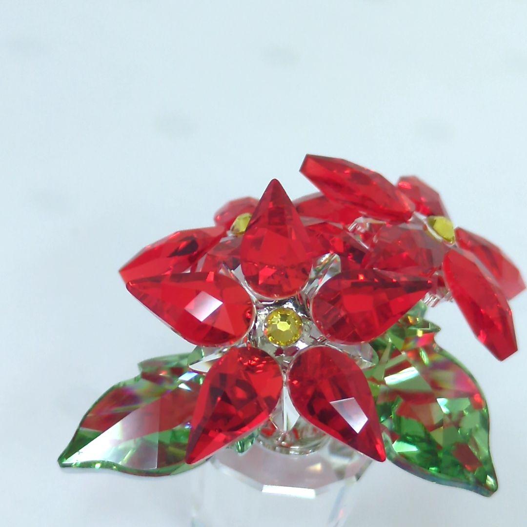 スワロフスキー ポインセチ 置物 ラインストーン 【極美品】