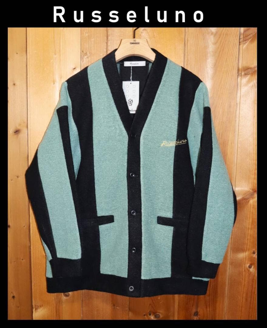 新品 Russeluno ワイドストライプ カーディガン (4/M) Ⓗ