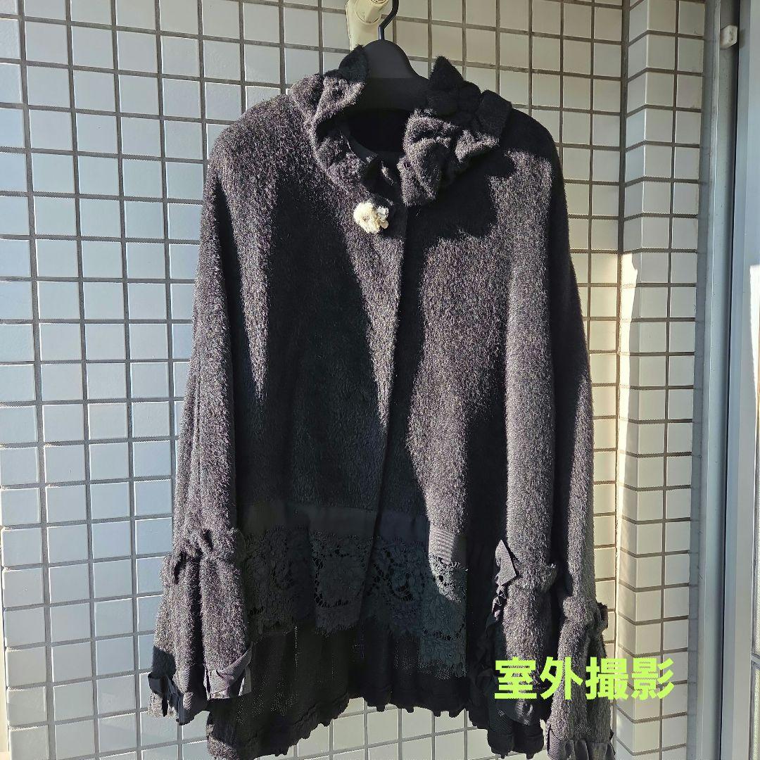 4298】✨️美品✨️アルパカ黒ケープSIZUKA KOMURO