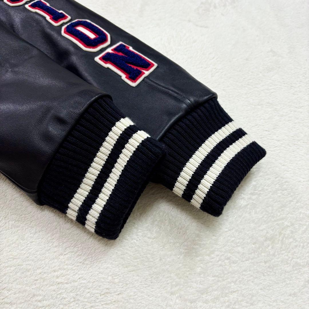 極美品 ヒステリックグラマー スタジャン アップリケ ロゴ ワッペン ブラック