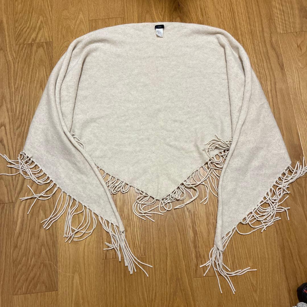 JOSEPH ジョセフ カシミア 100 フリンジ 大判 ニットポンチョの通販は