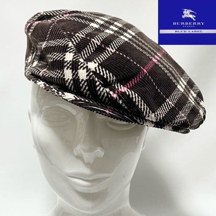 BURBERRY チェック柄 ベレー帽 M 2025年最新】BURBERRY BLUE LABEL
