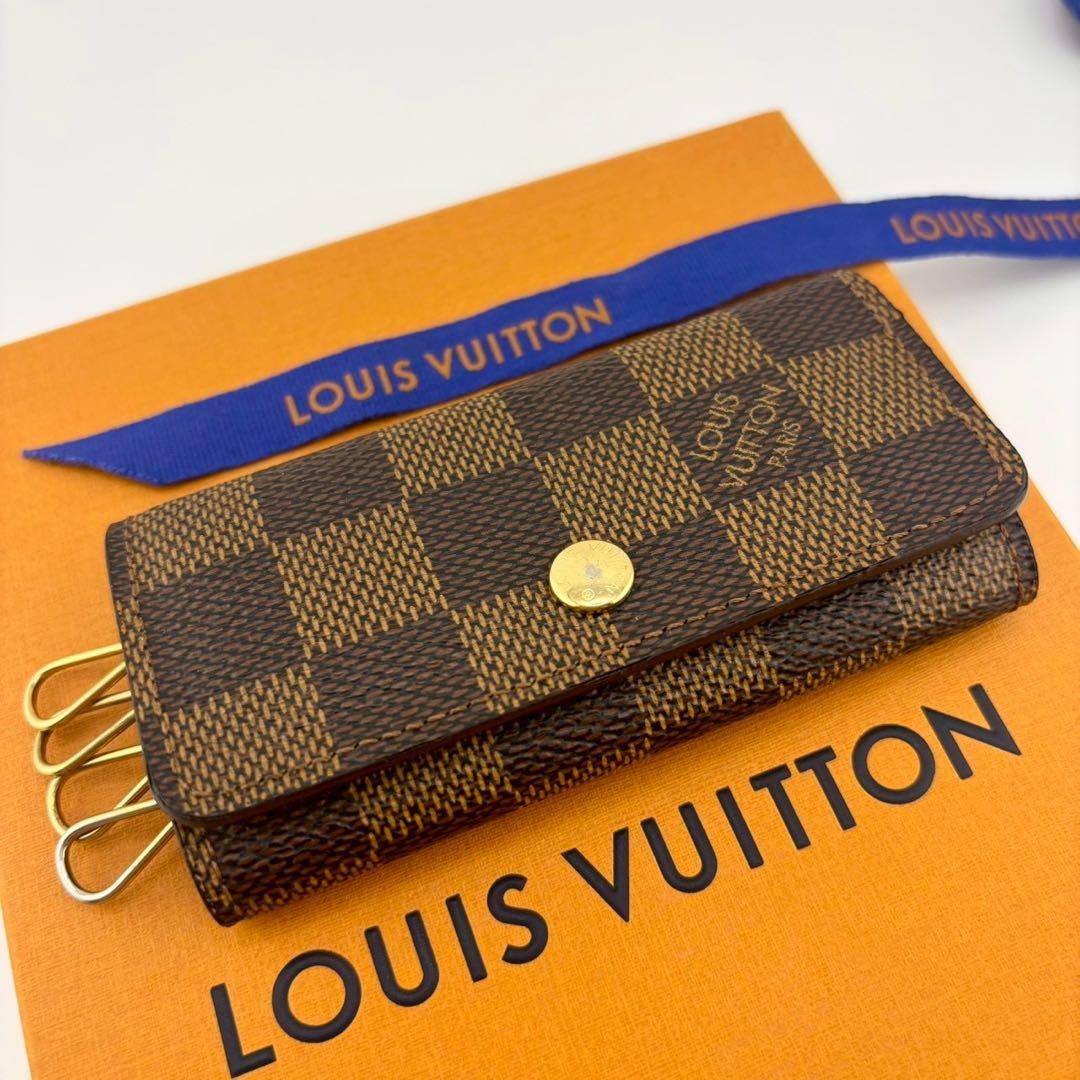 極美品】ルイヴィトン ミュルティクレ4 キーケース4連 ダミエエベヌ