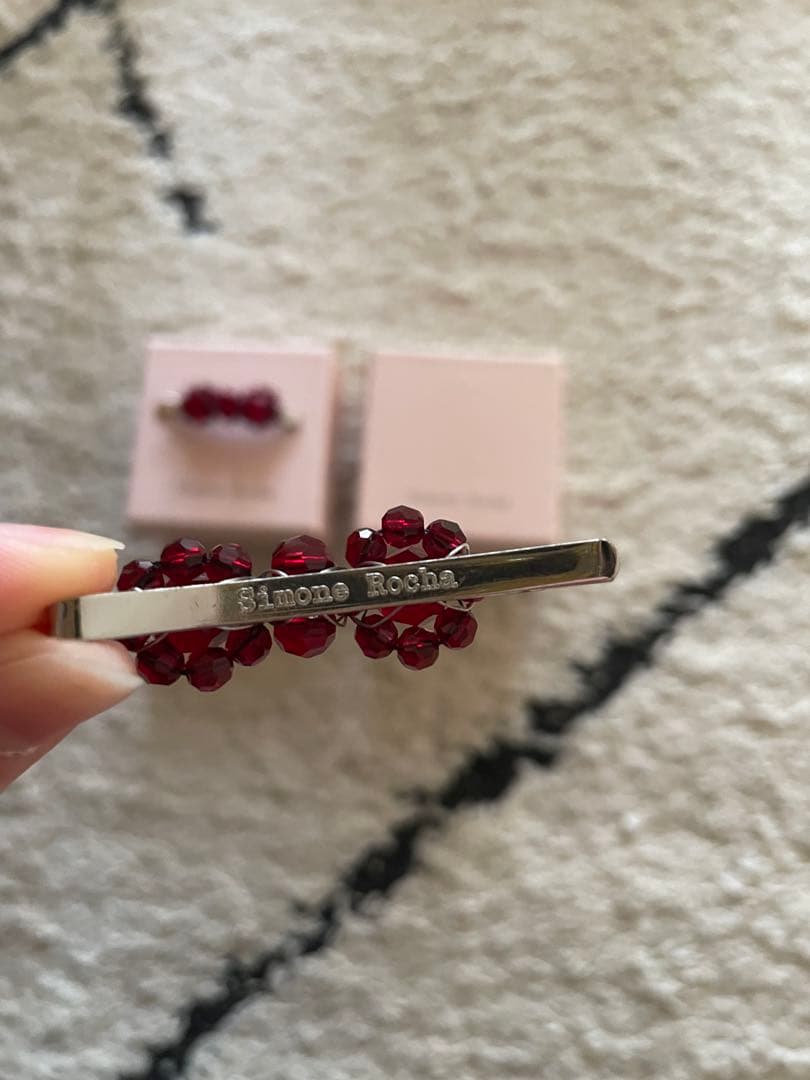 Simone Rocha シモーンロシャクリスタルヘアピン 2本セット 箱付き