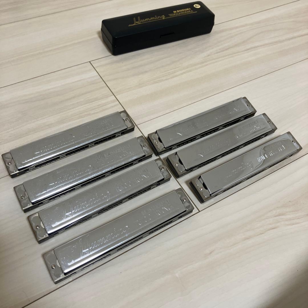 M. SUZUKI Humming トレモロハーモニカ　７本　TOMBOケース