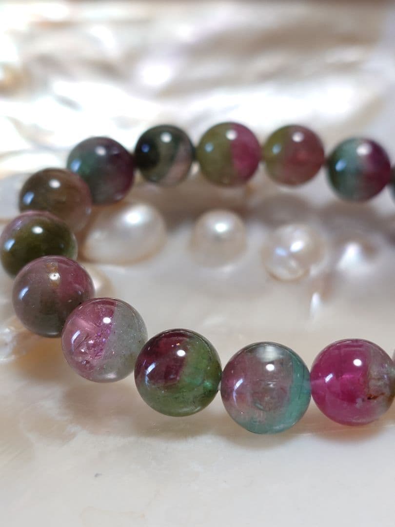 2*9様 天然ウォーターメロントルマリン　ブレスレット9mm