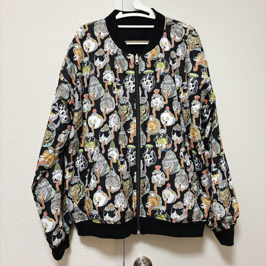 グラニフ 石黒亜矢子 猫舌茸 化け猫 猫 リバーシブル ブルゾン コラボ