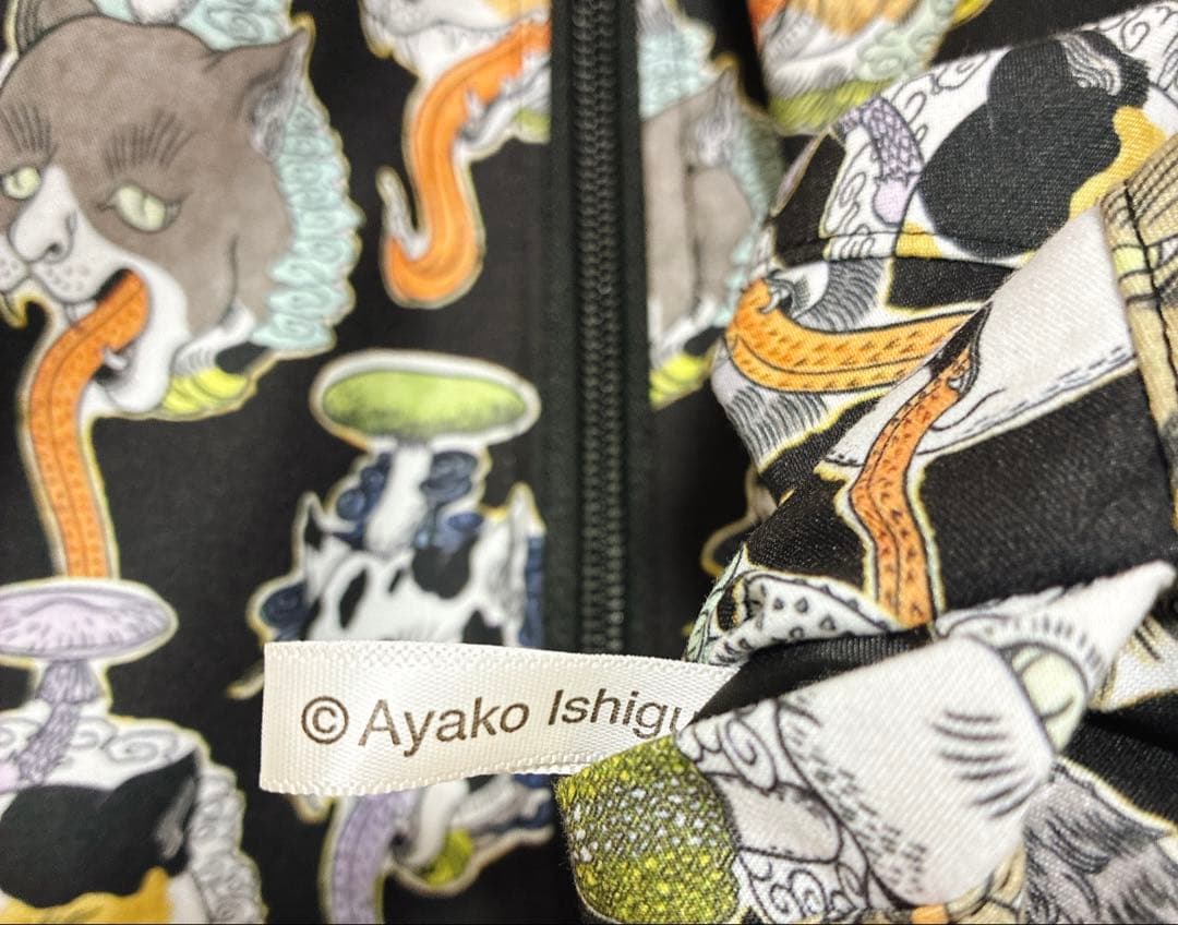 グラニフ 石黒亜矢子 猫舌茸 化け猫 猫 リバーシブル ブルゾン コラボ