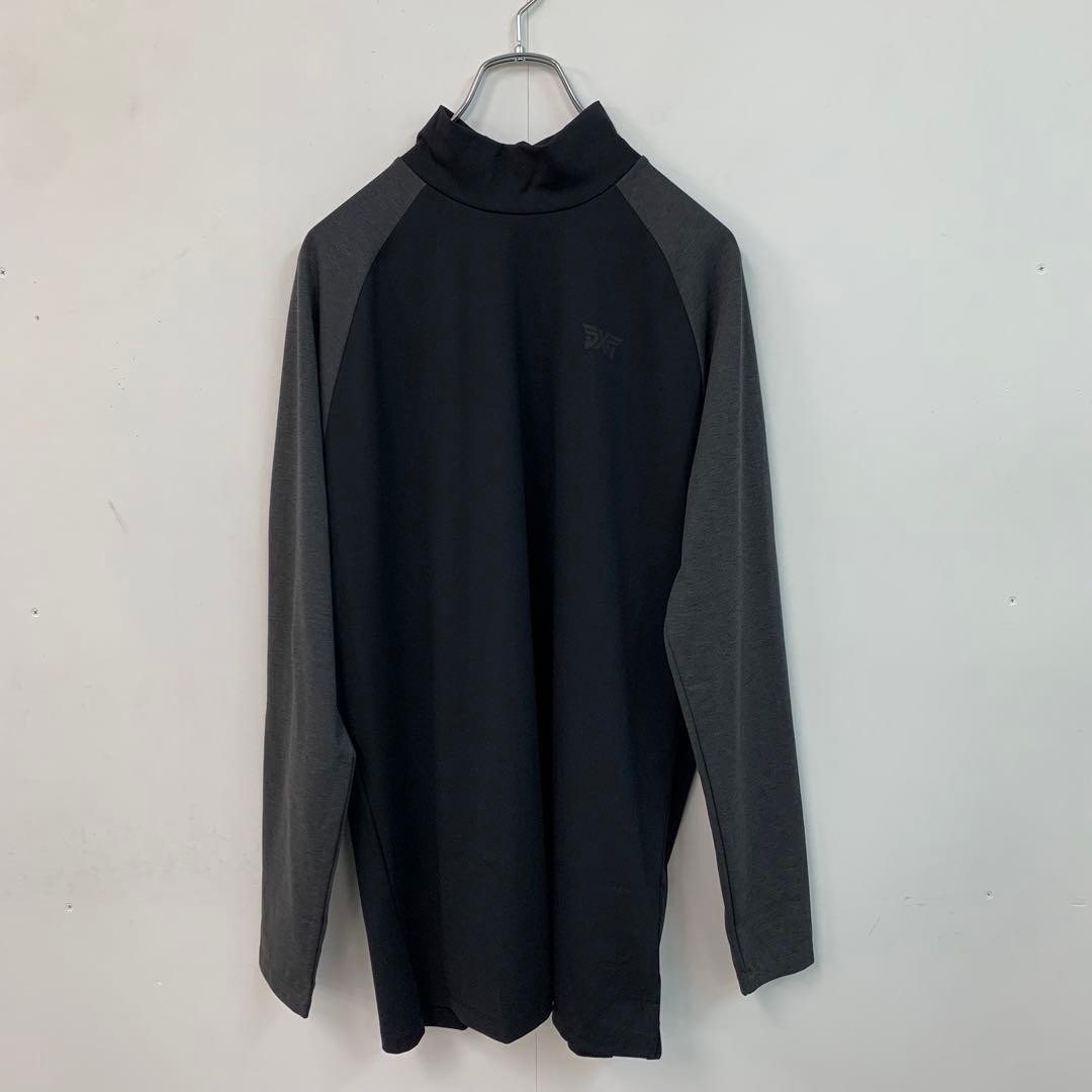 新品 未使用 PXG ツートーン ロングスリーブ モックネック ブラック L