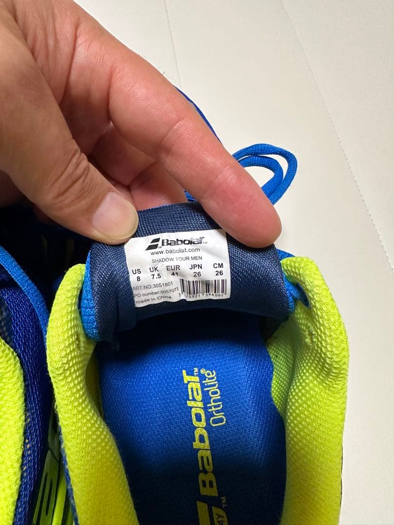 Babolat バボラ バドミントンシューズ シャドウツアー 26cm 青/黄