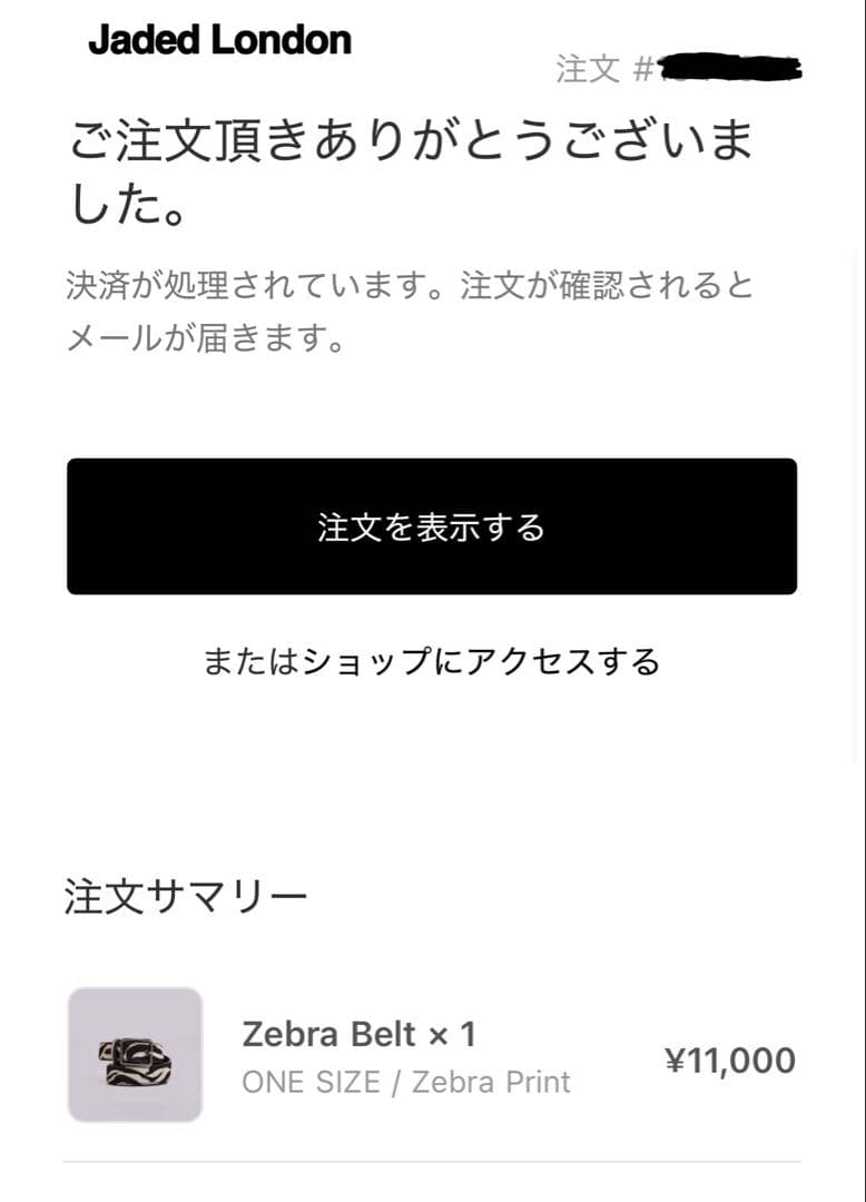 jadedlondon ジェイデッドロンドン ベルト ZEEBRAアニマル柄