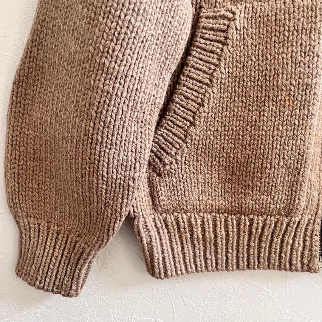 【希少】インディアン柄ウールカウチンセーター肉厚フルジップ90s vintage