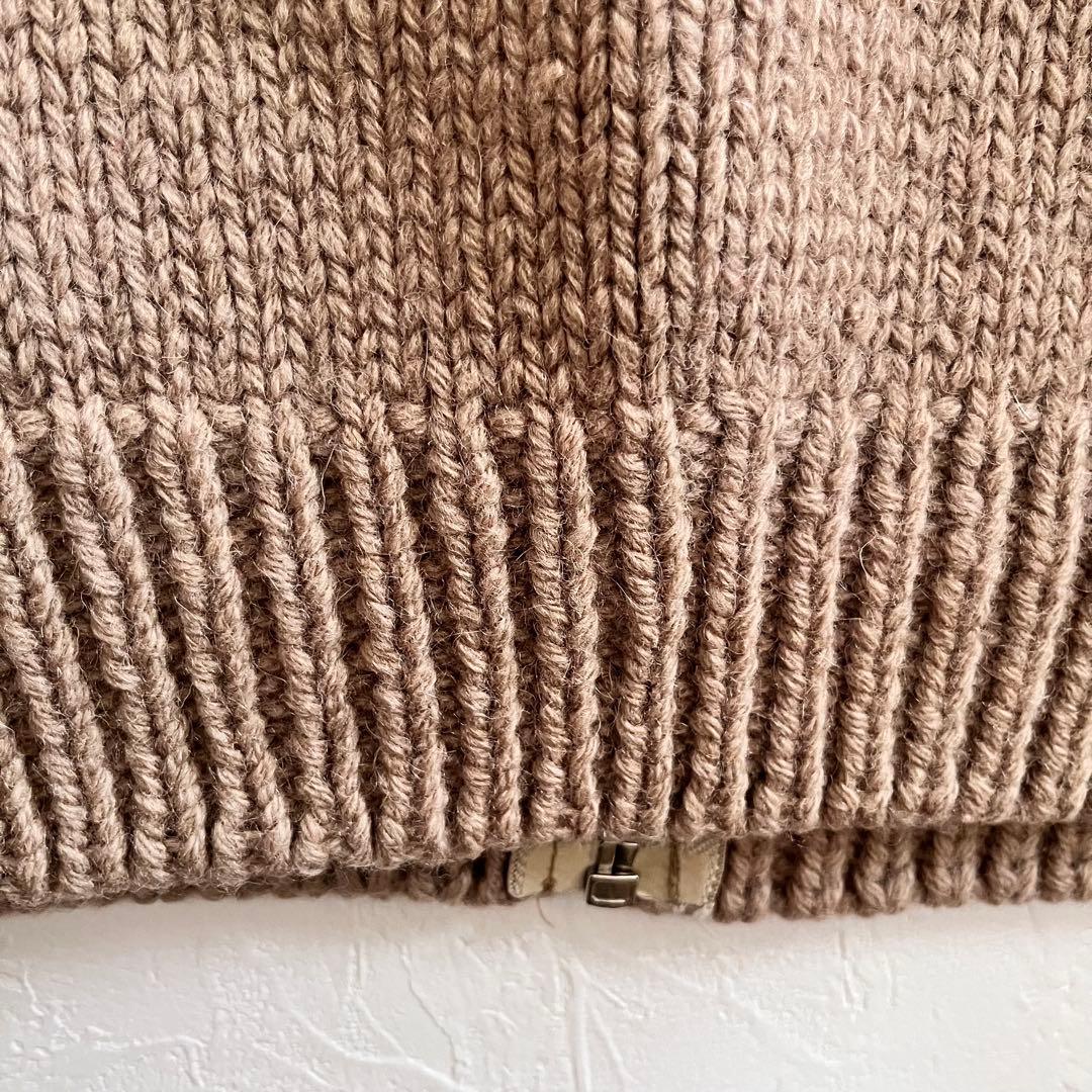 【希少】インディアン柄ウールカウチンセーター肉厚フルジップ90s vintage