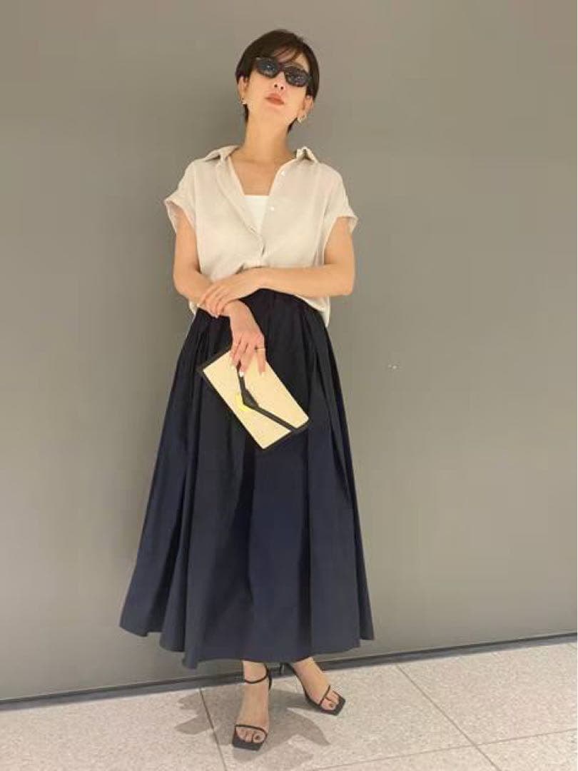 【新品】Chaos／カオス　プラマタフタスカート　ネイビー