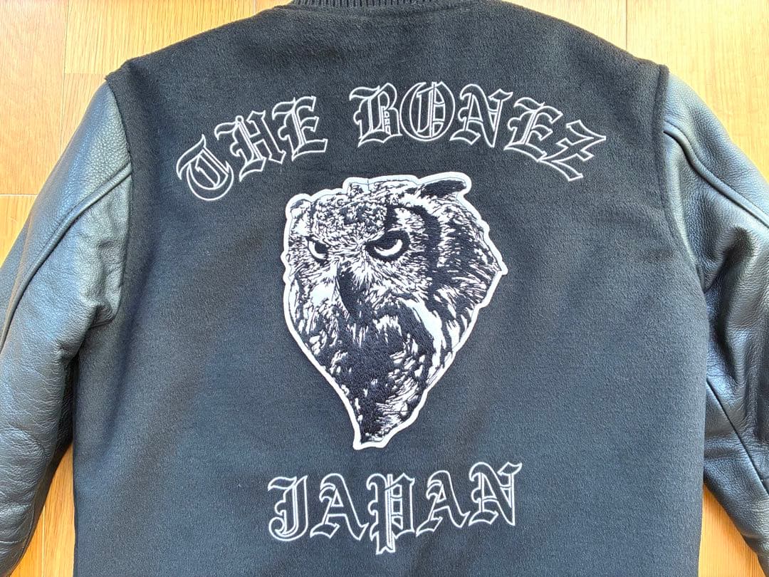 しあわせ湯　THE BONEZ スタジャン ブラック　サイズS