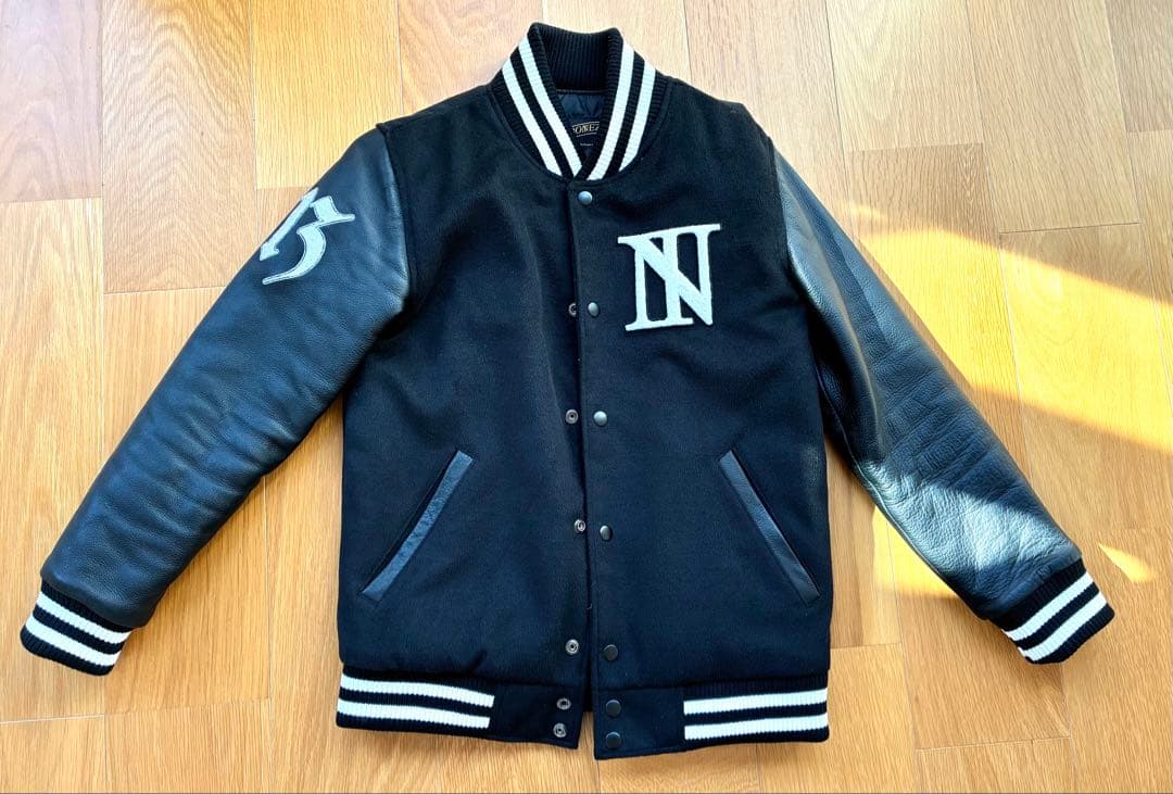 しあわせ湯　THE BONEZ スタジャン ブラック　サイズS