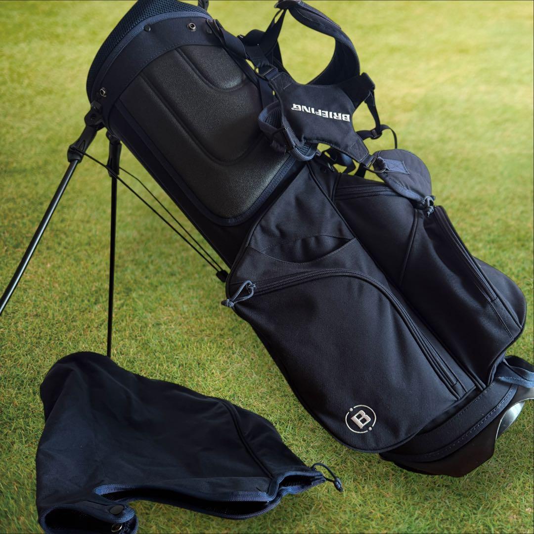 ブリーフィング　キャディバッグ　ショルダー式　スタンド式　軽量　ネイビー　紺