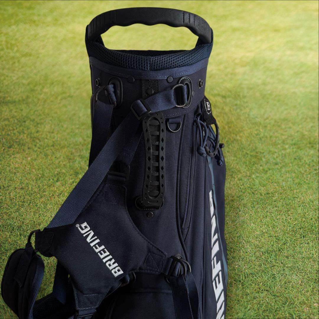 ブリーフィング　キャディバッグ　ショルダー式　スタンド式　軽量　ネイビー　紺