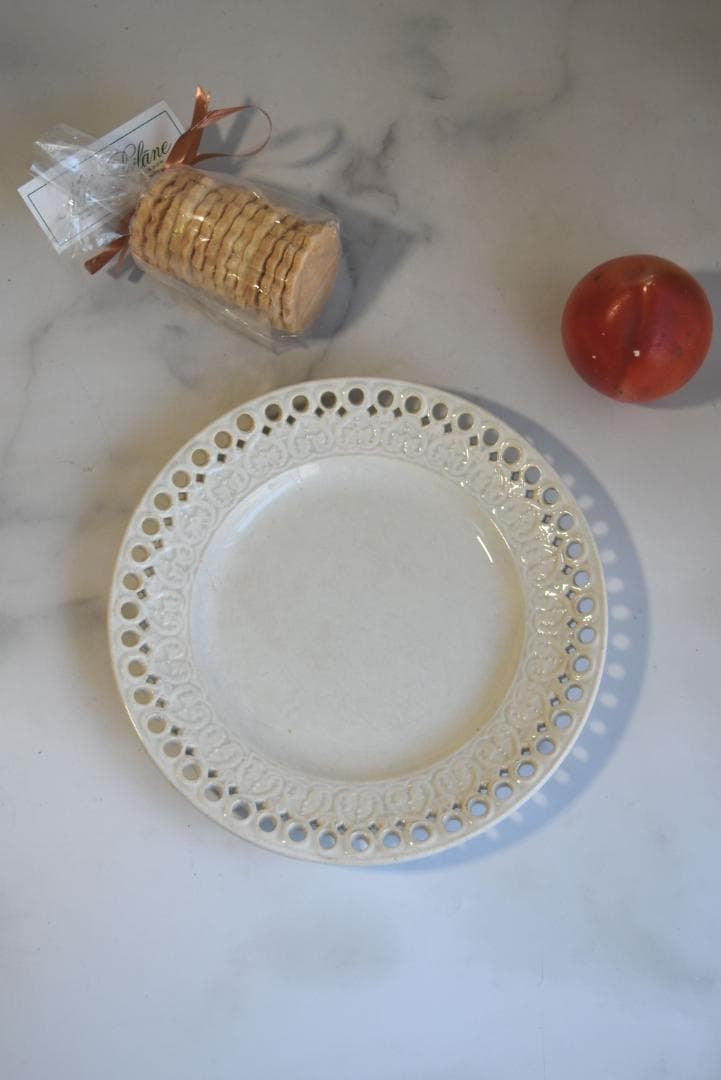 美品　19世紀クレイユモントロー（LM＆C）ハートとレース皿　アンティーク