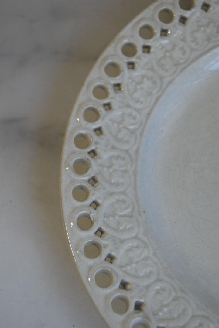 美品　19世紀クレイユモントロー（LM＆C）ハートとレース皿　アンティーク