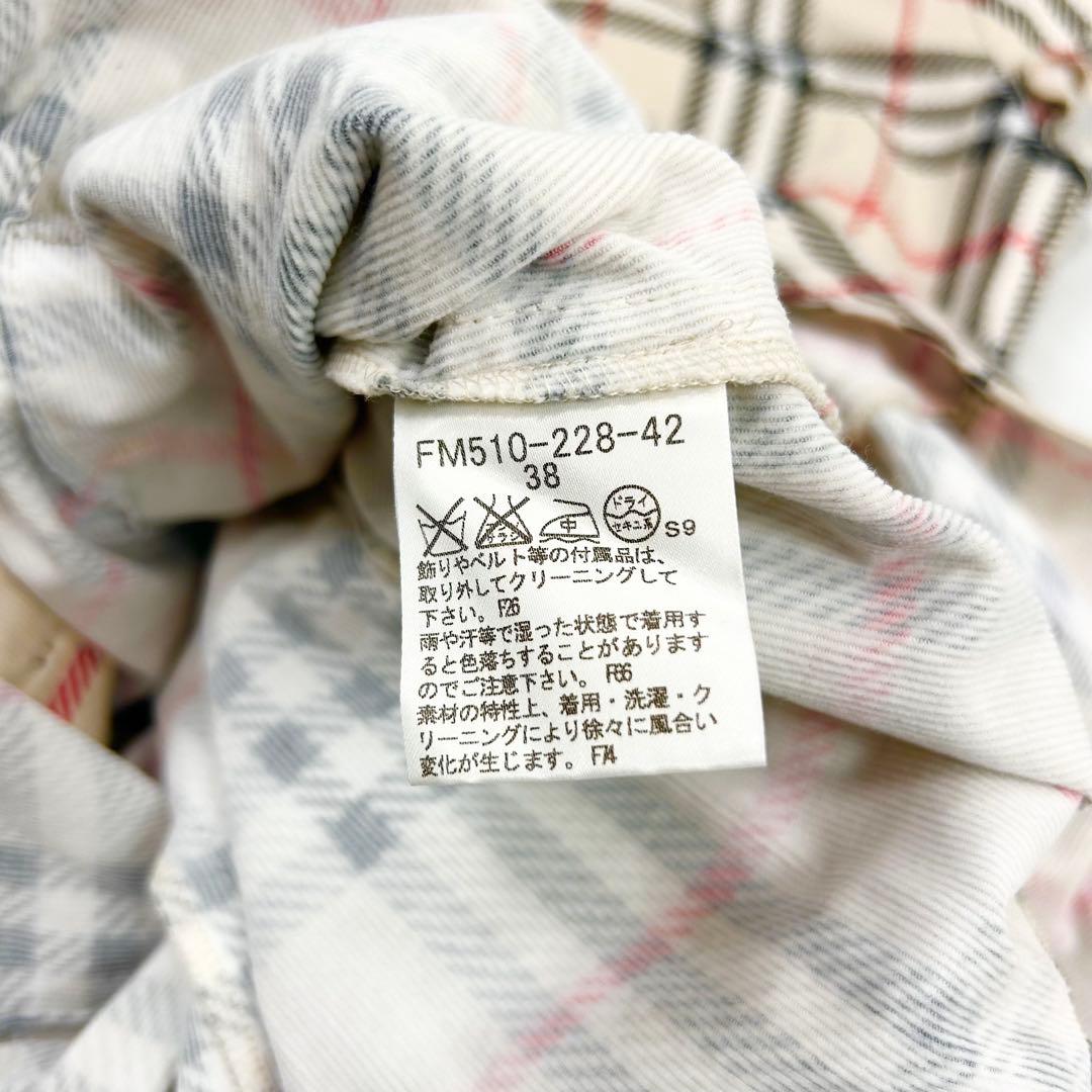 美品 38 バーバリーブルーレーベル ノバチェック シャツワンピース ベルト