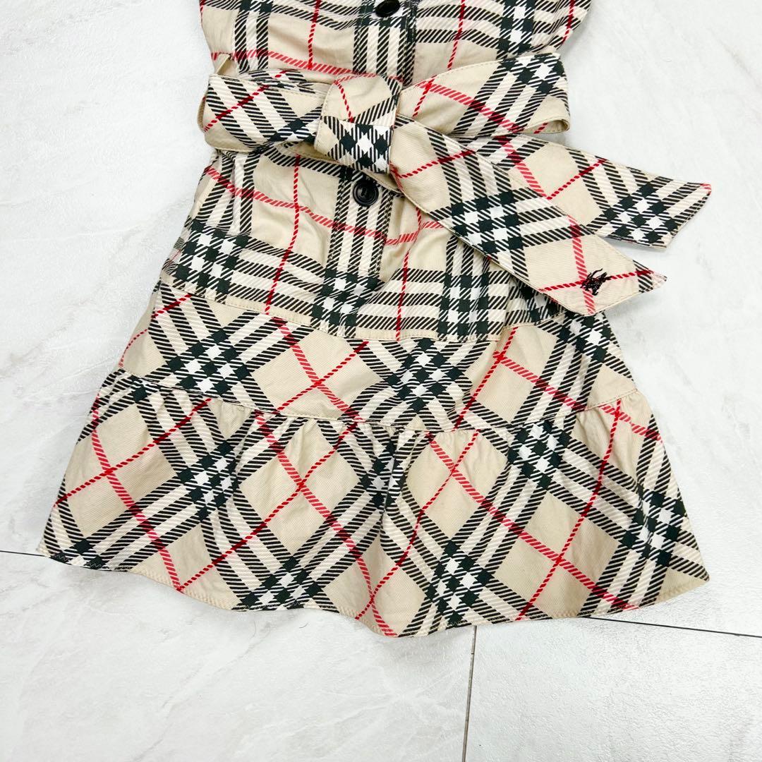 美品 38 バーバリーブルーレーベル ノバチェック シャツワンピース ベルト