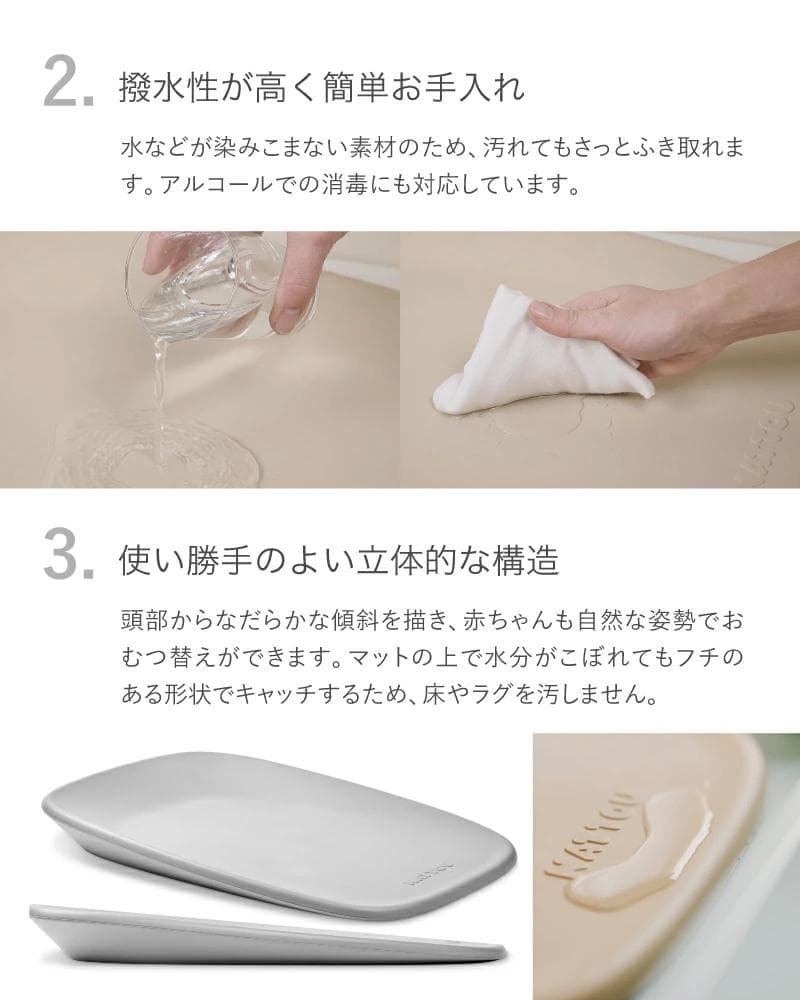 サンプル落ち　Softy　おむつ替えマット　グレー