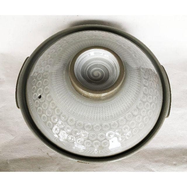 超大型 万古焼 土鍋 10号 銀峰京三島 浅型土鍋 30cm 直火用