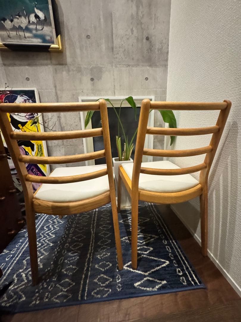 IDC大塚家具 ダイニングチェア シネマ HOC-096 WO 椅子2脚セット